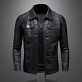 Men's Classic Leather Trucker Jacket