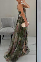 Lila - Women's Floral Maxi Dress with V-Neck