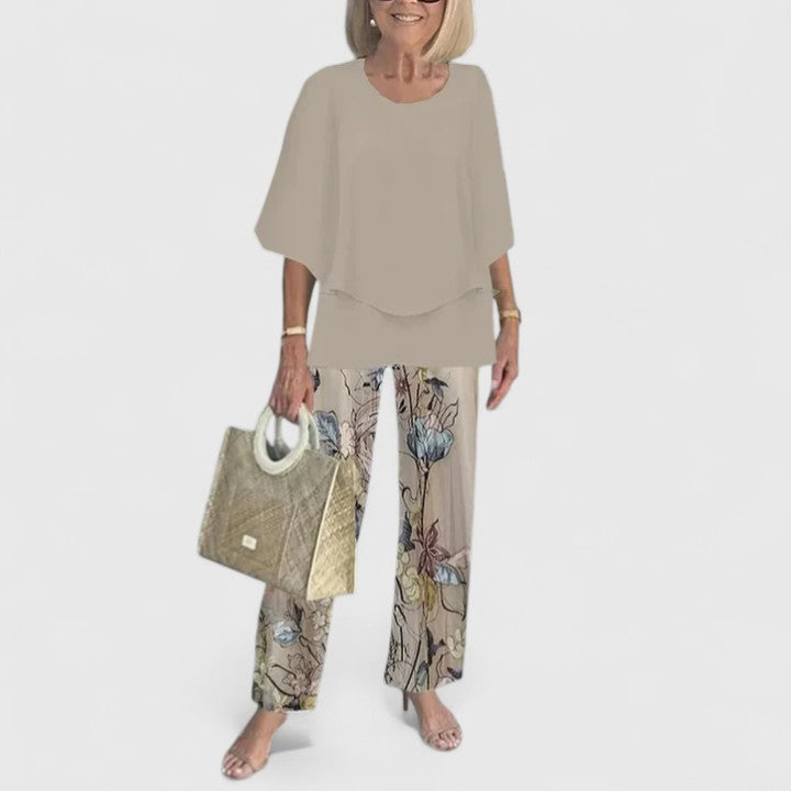 Bria - Women's Sleeveless Top & Wide Leg Pants Two-Piece Set