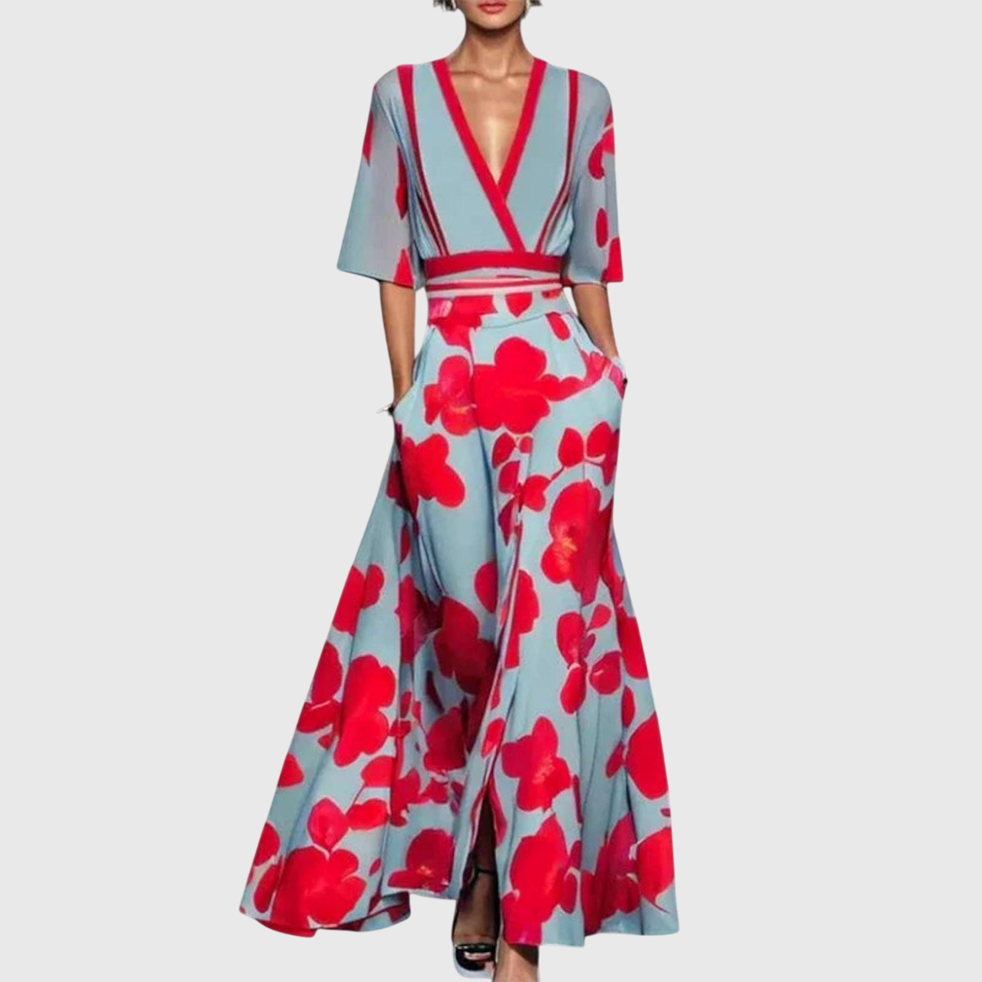 Elena - Women's Floral Long Sleeve Maxi Dress