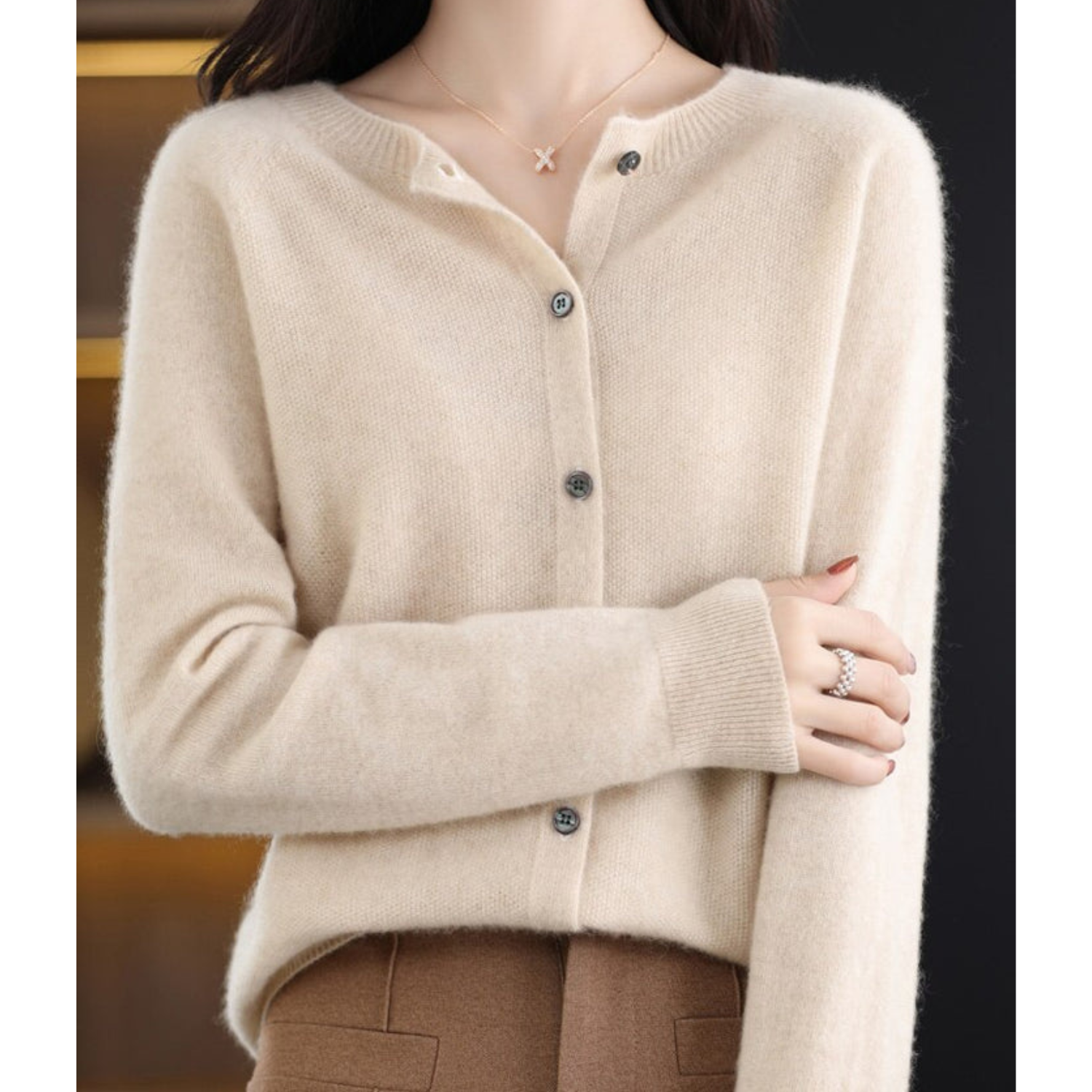 Women's Merino Wool Blend Cardigan