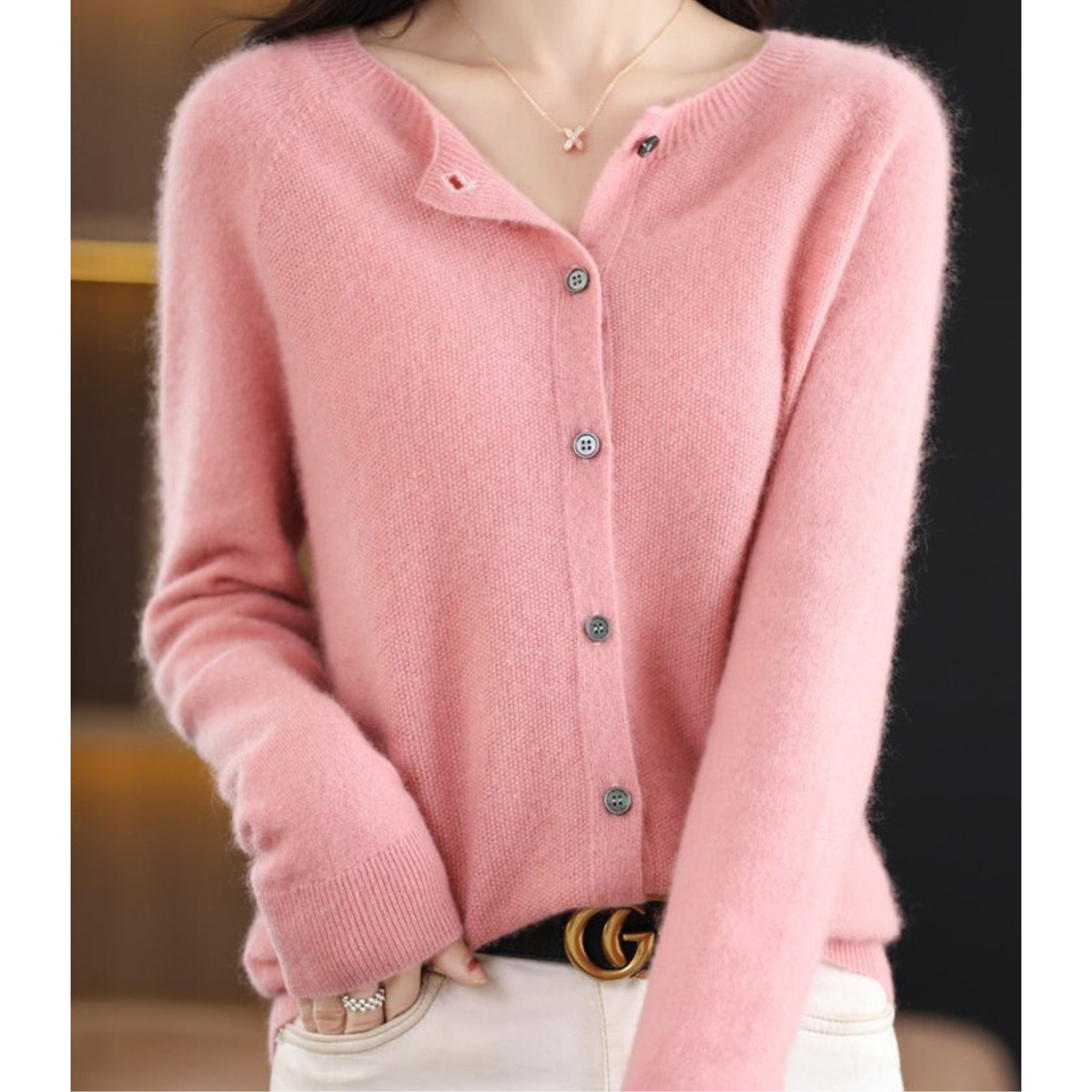 Women's Merino Wool Blend Cardigan