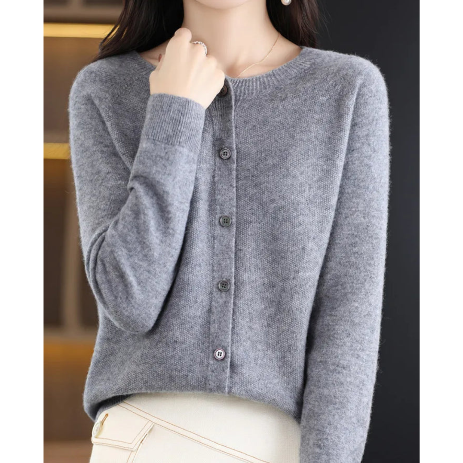 Women's Merino Wool Blend Cardigan