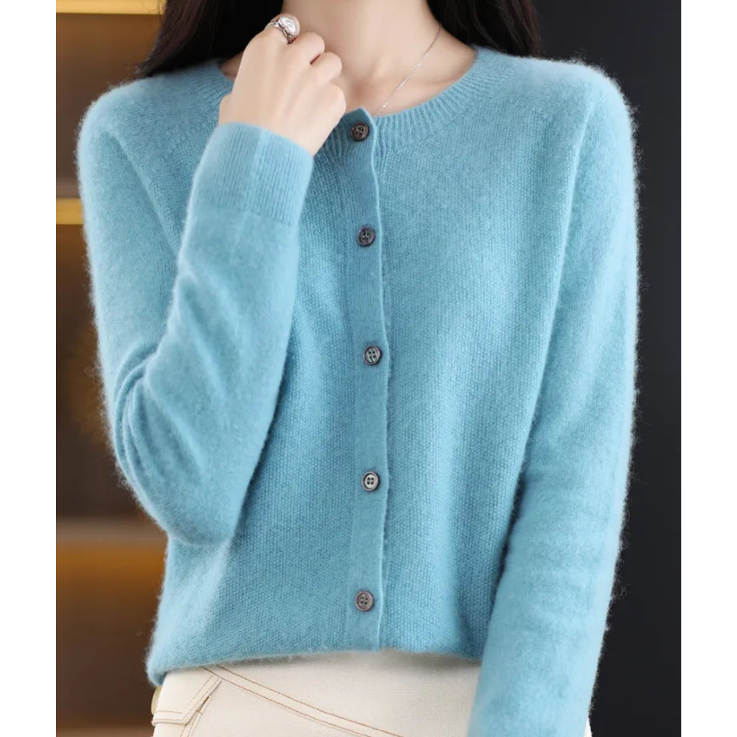 Women's Merino Wool Blend Cardigan