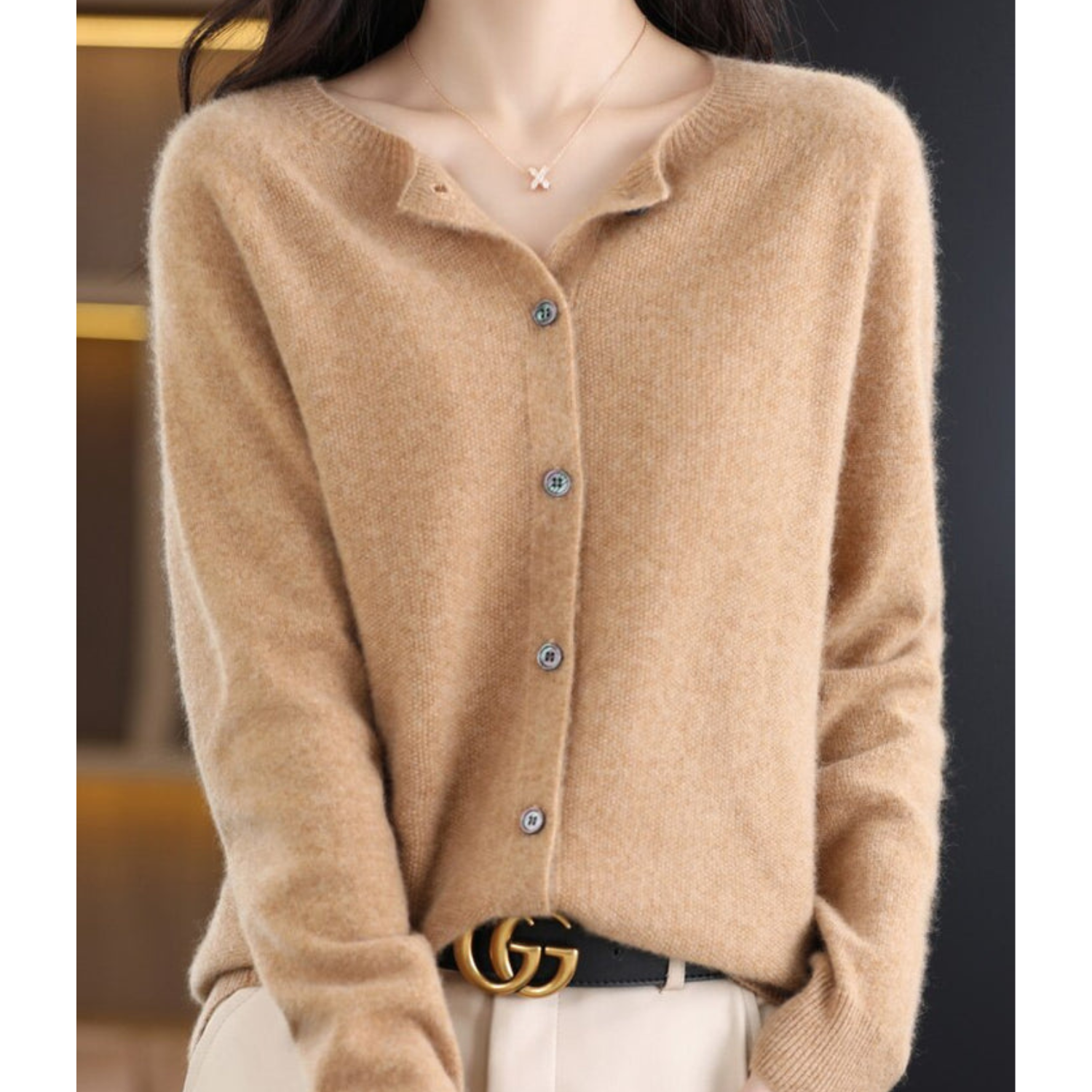 Women's Merino Wool Blend Cardigan