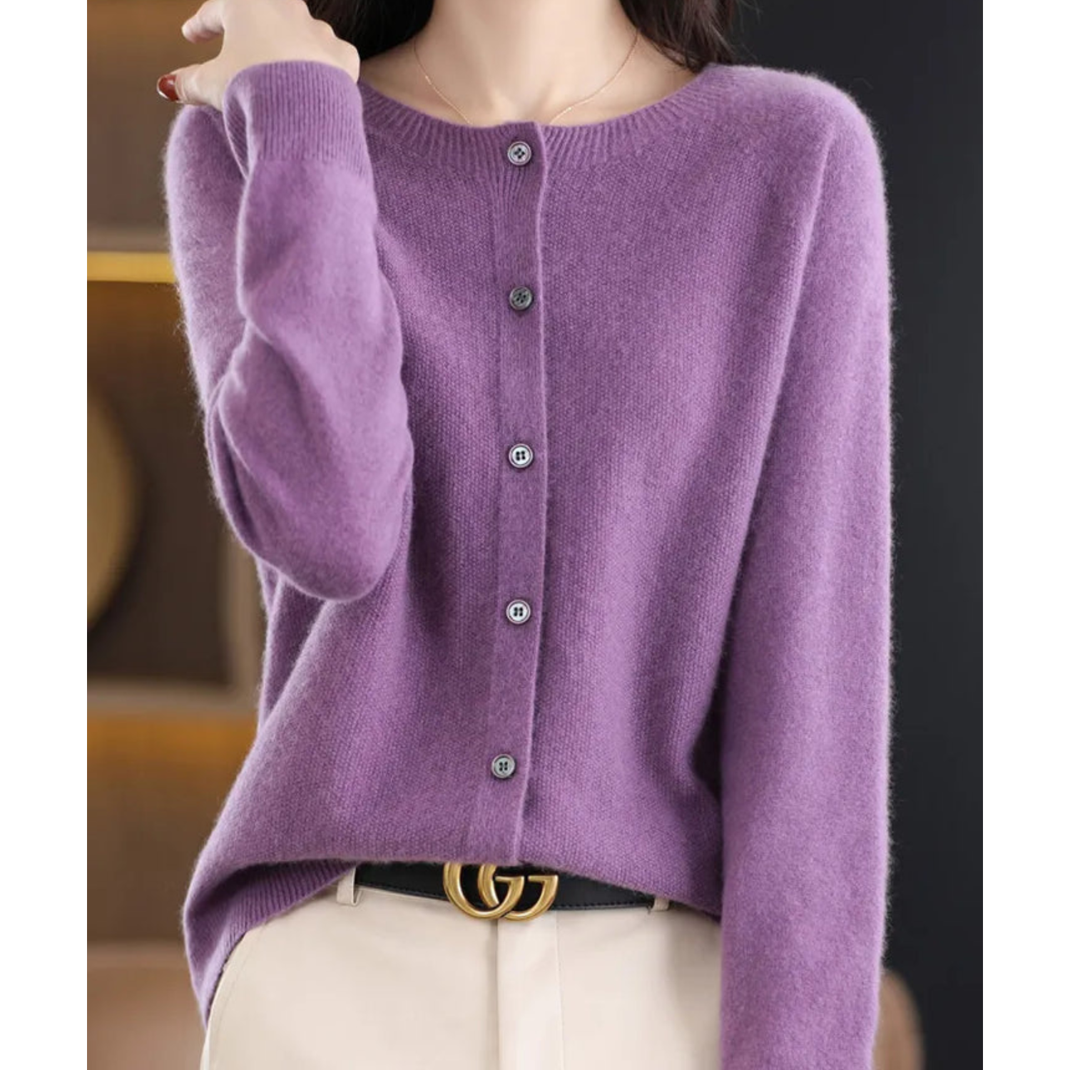 Women's Merino Wool Blend Cardigan