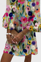 Faye - Women's Floral V-Neck Mini Dress