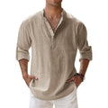 Men's Linen-Blend Henley Shirt