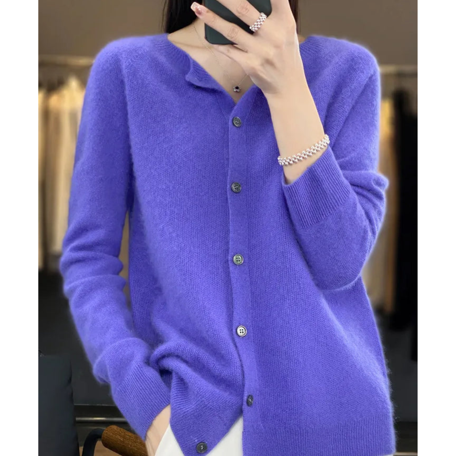 Women's Merino Wool Blend Cardigan