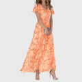 Kaia - Women's Floral Flowy V-Neck Maxi Dress