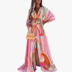 Women's Floral V-Neck Summer Maxi Dress