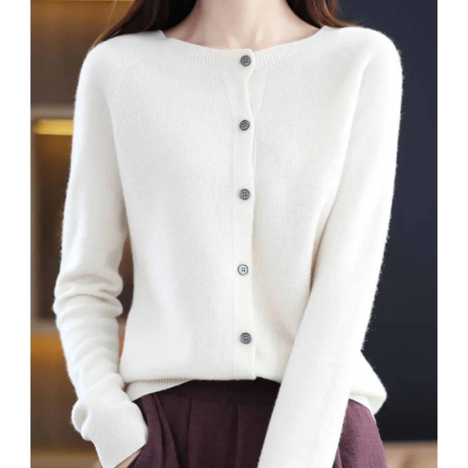 Women's Merino Wool Blend Cardigan