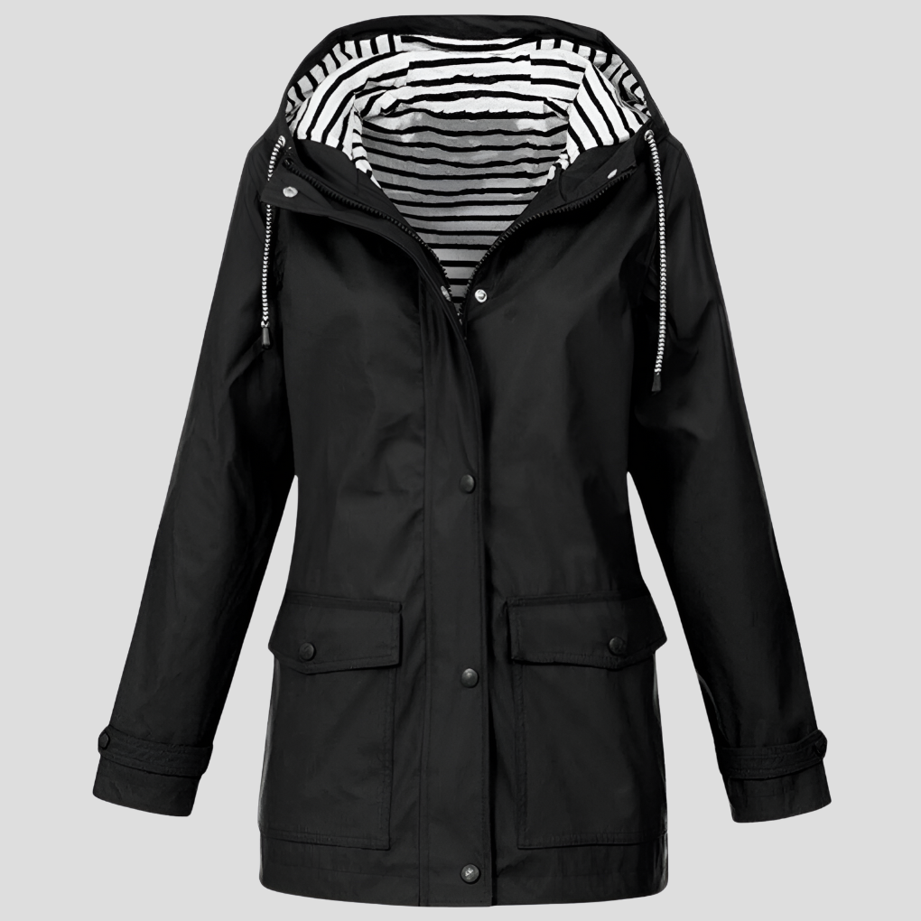 Women's Water-Resistant Hooded Rain Jacket