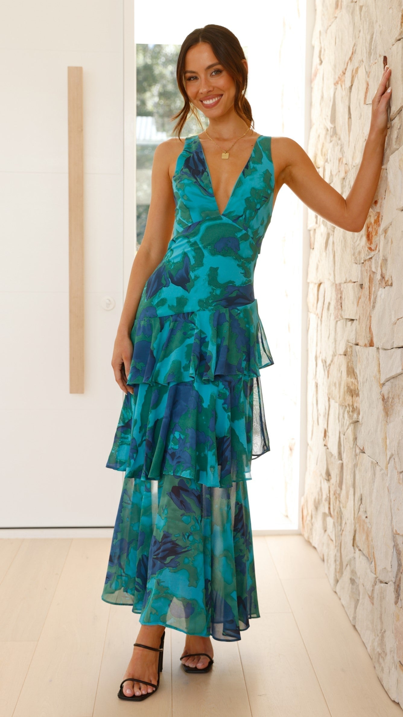 Maeve - Women's V-Neck Maxi Summer Dress