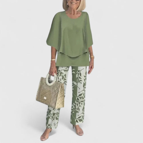 Bria - Women's Sleeveless Top & Wide Leg Pants Two-Piece Set