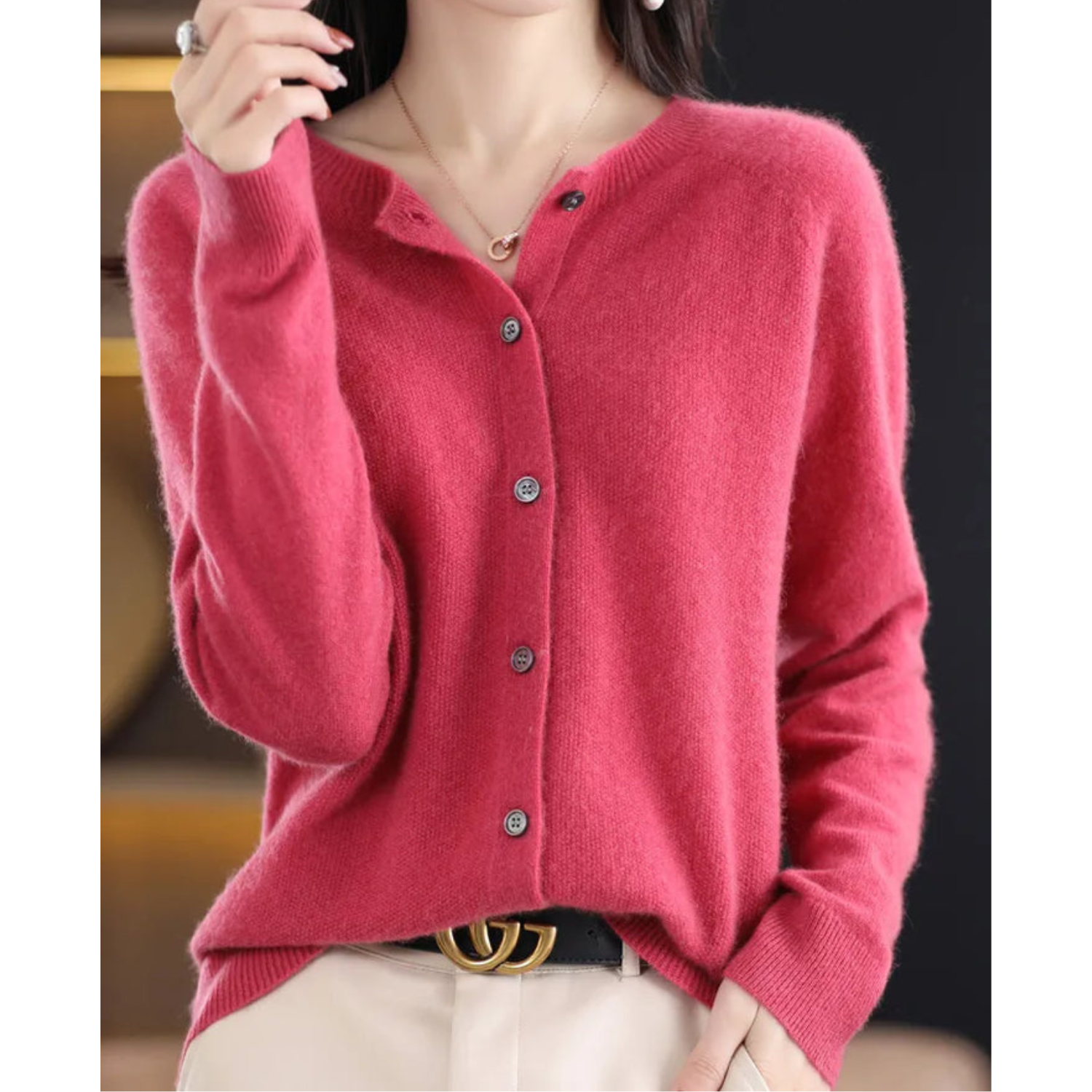 Women's Merino Wool Blend Cardigan
