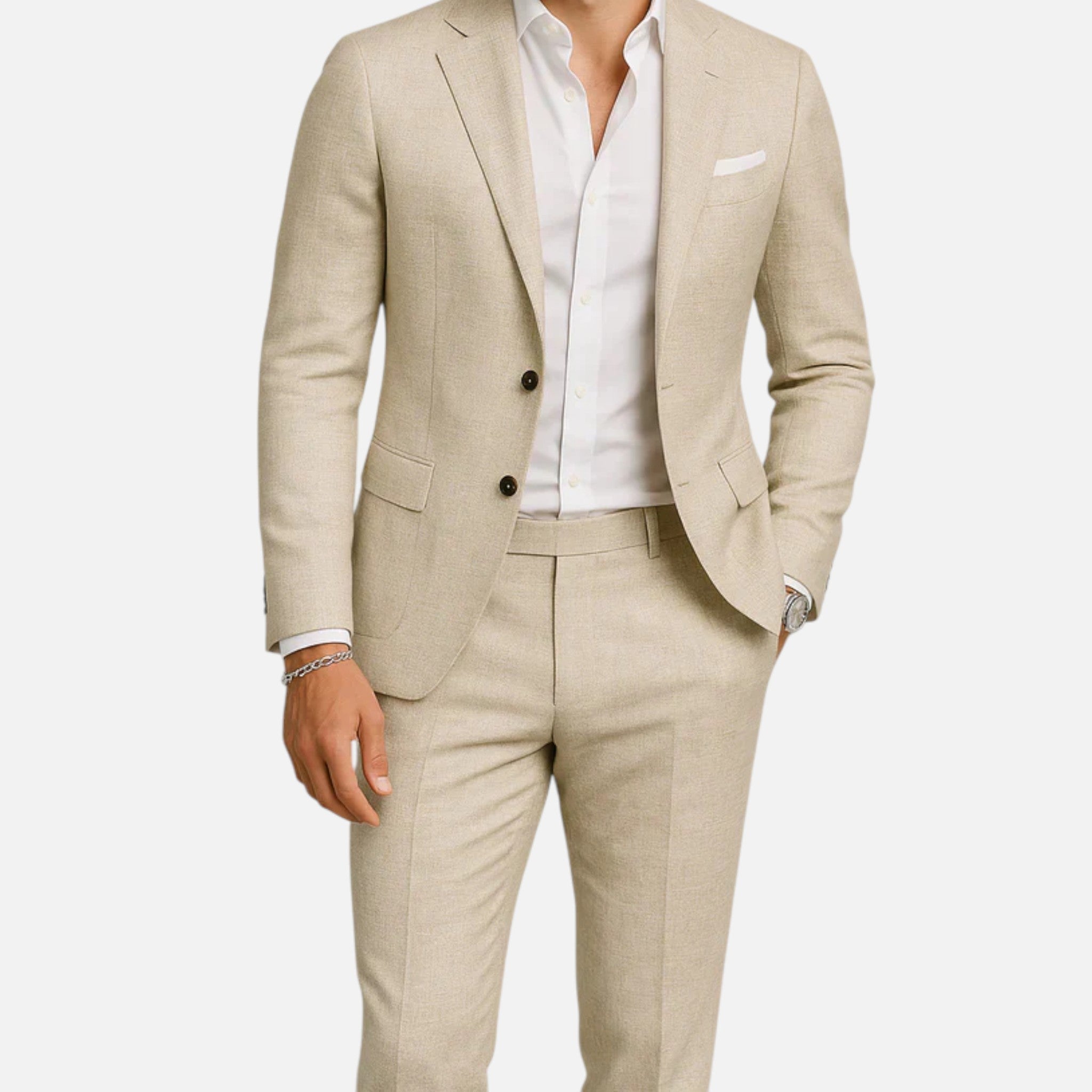 Men's Tailored Linen Two-Piece Suit