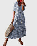 Ivy - Women's Boho Floral V-Neck Maxi Dress