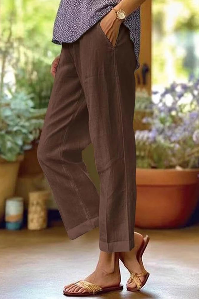 Women's Light Summer Trousers - Lightweight Wide Leg Pants
