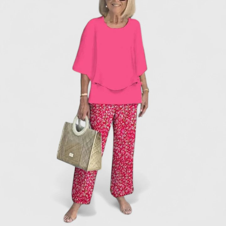 Bria - Women's Sleeveless Top & Wide Leg Pants Two-Piece Set