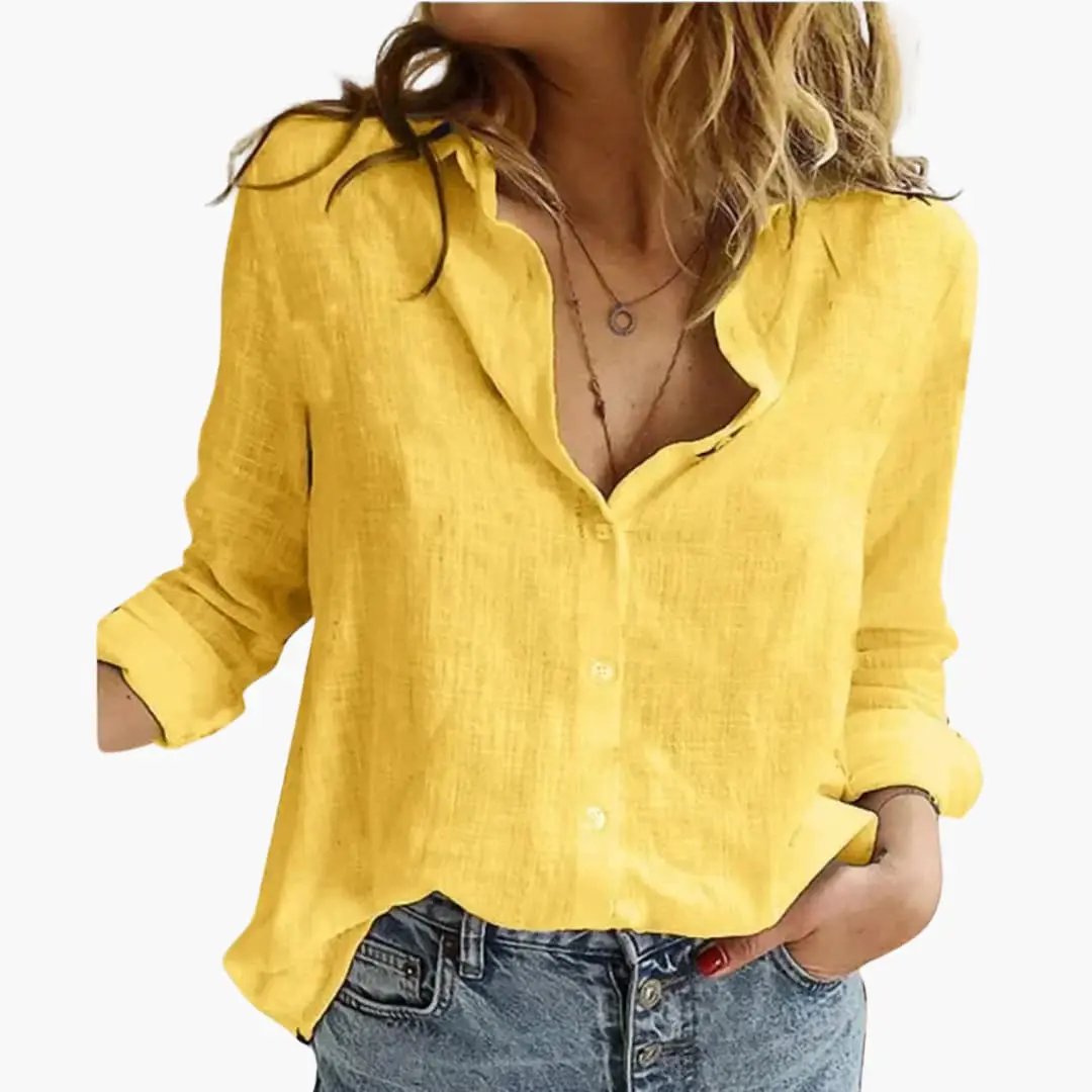 Women's Floral Print Long Sleeve Button-Down Shirt