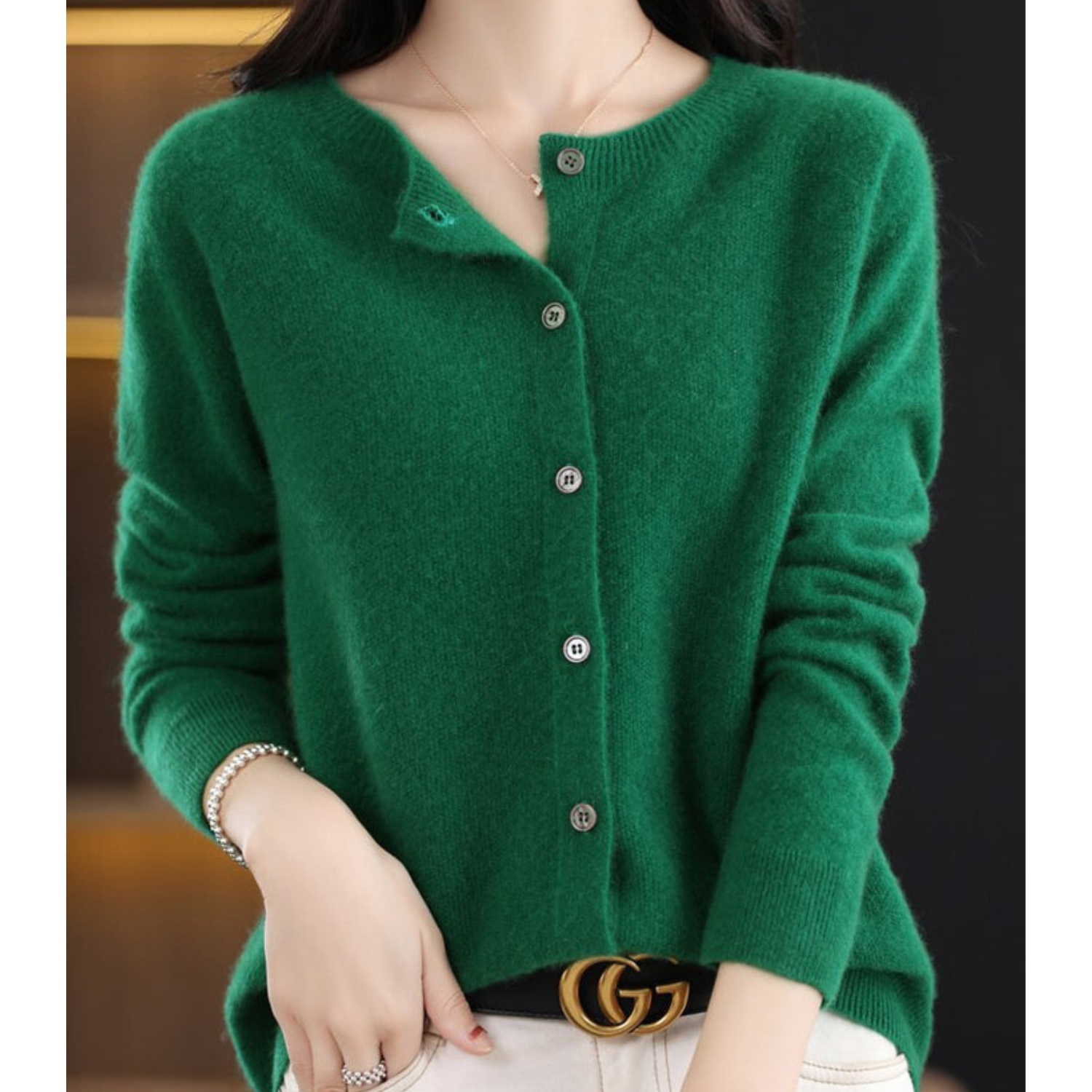 Women's Merino Wool Blend Cardigan