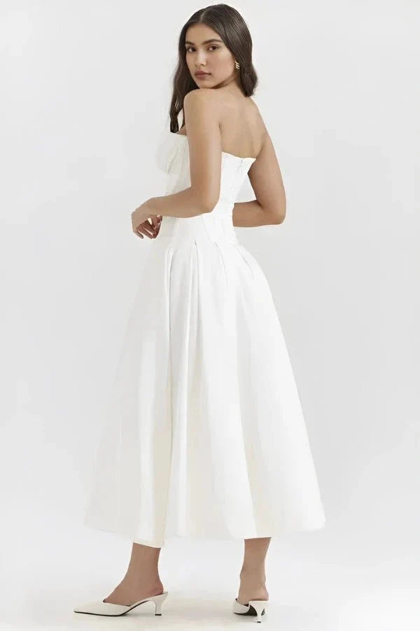 Laarni - Women's Strapless Corset Midi Dress