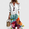 Cleo - Women's Boho Floral Print Midi Dress