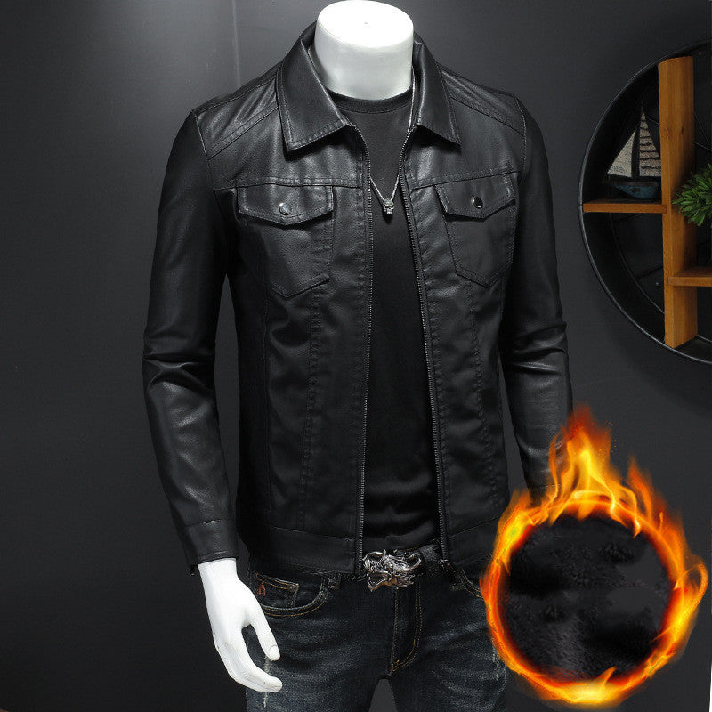 Men's Classic Leather Trucker Jacket