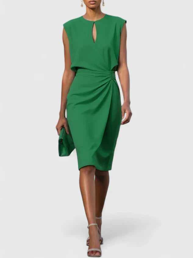 Juliet - Women's V-Neck Bodycon Midi Dress