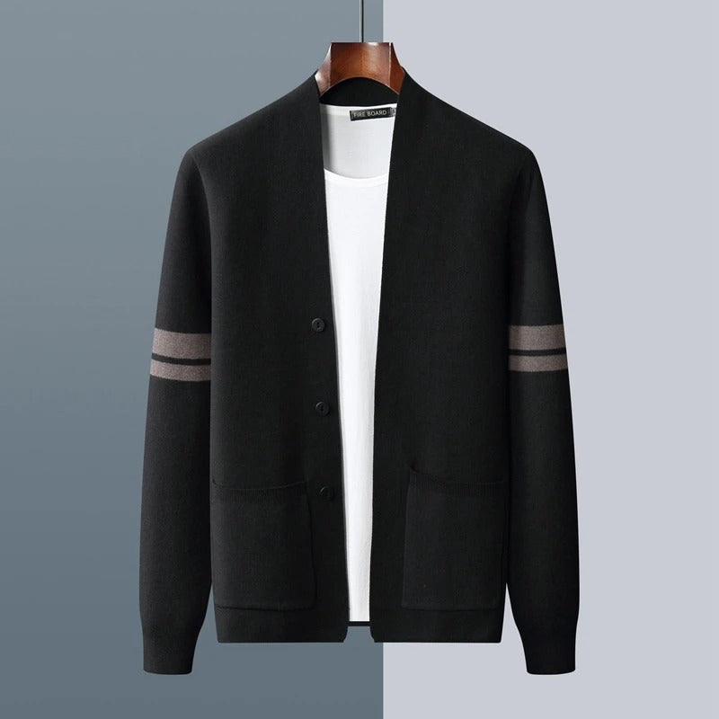 Giancarlo - Men's Varsity Stripe Knit Cardigan