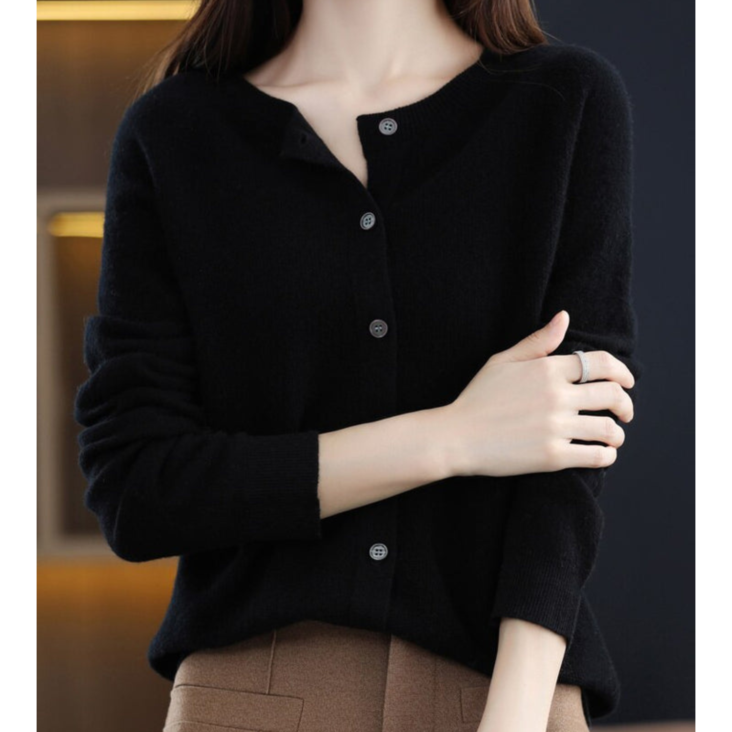 Women's Merino Wool Blend Cardigan