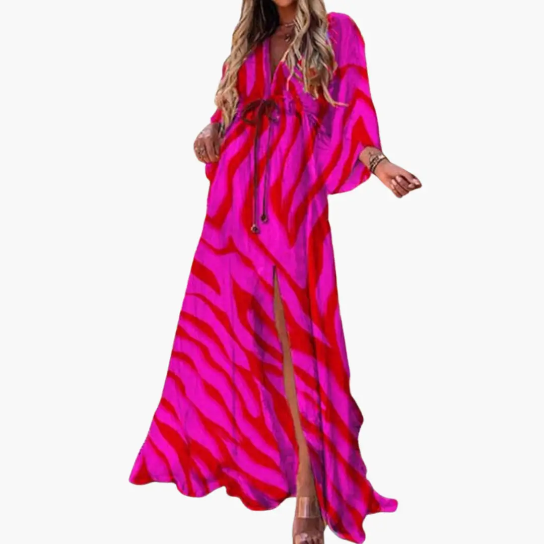 Women's Floral V-Neck Summer Maxi Dress