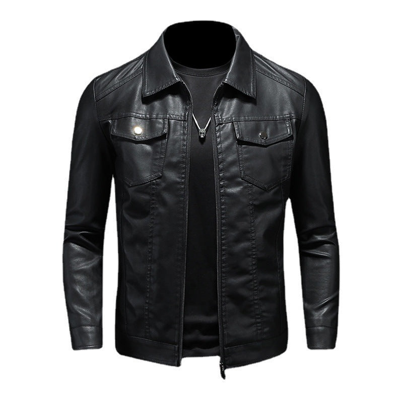Men's Classic Leather Trucker Jacket