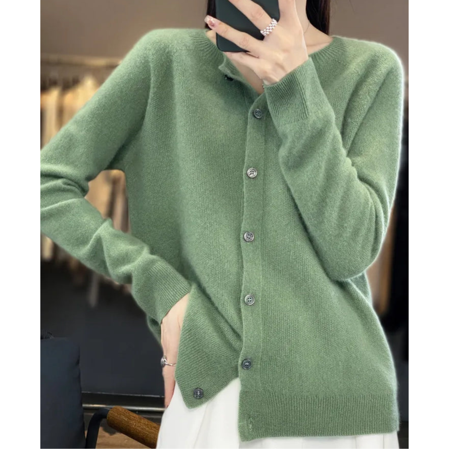 Women's Merino Wool Blend Cardigan