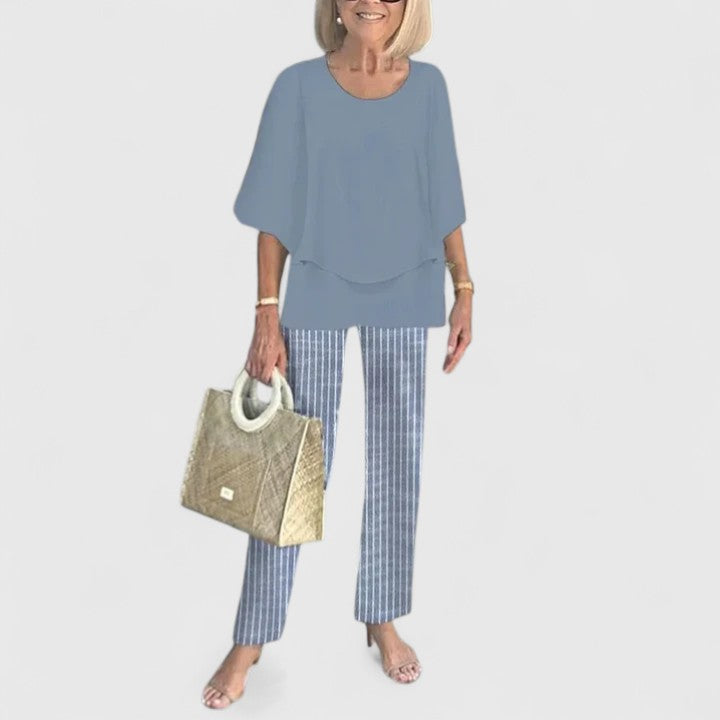 Bria - Women's Sleeveless Top & Wide Leg Pants Two-Piece Set