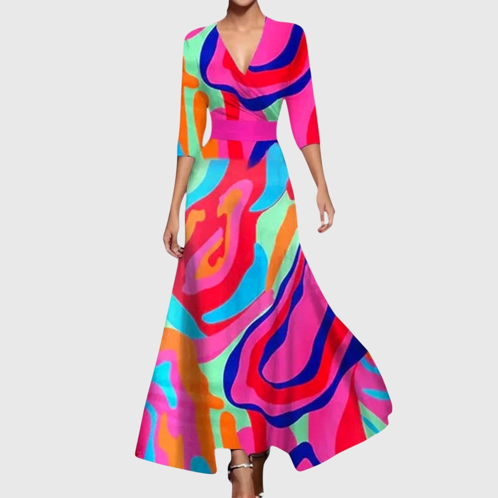 Elena - Women's Floral Long Sleeve Maxi Dress