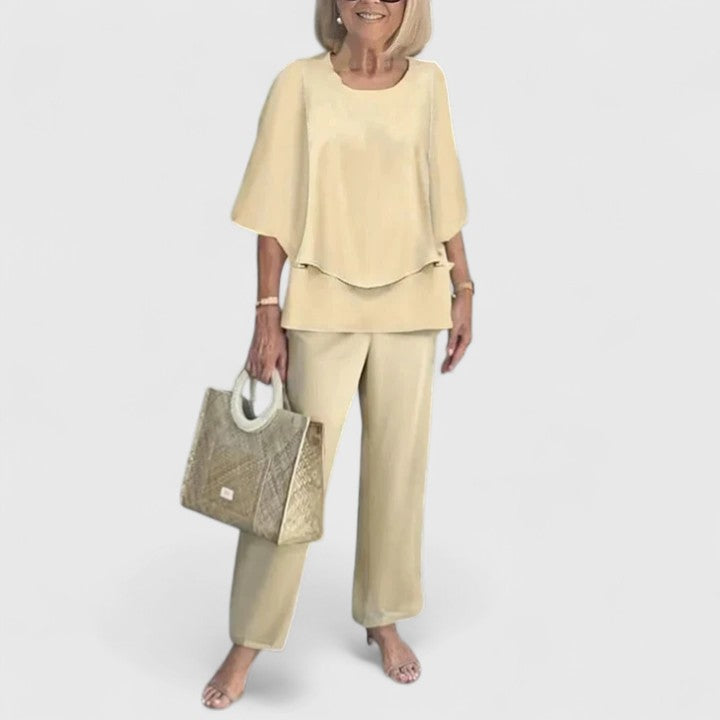 Bria - Women's Sleeveless Top & Wide Leg Pants Two-Piece Set