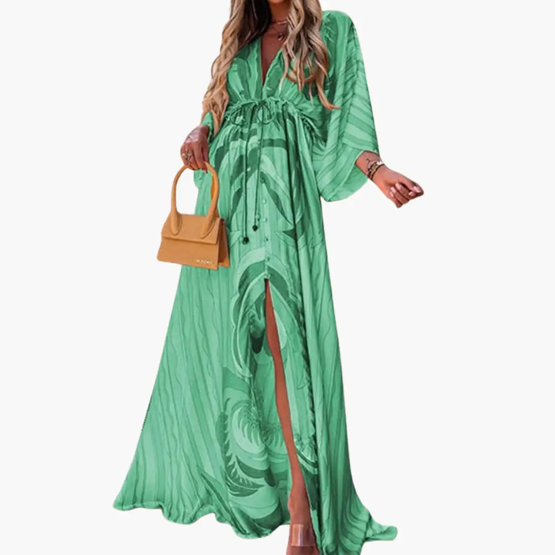 Women's Floral V-Neck Summer Maxi Dress