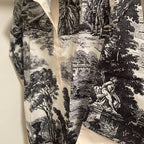 Women's Vintage Toile Print Tunic Mini Dress