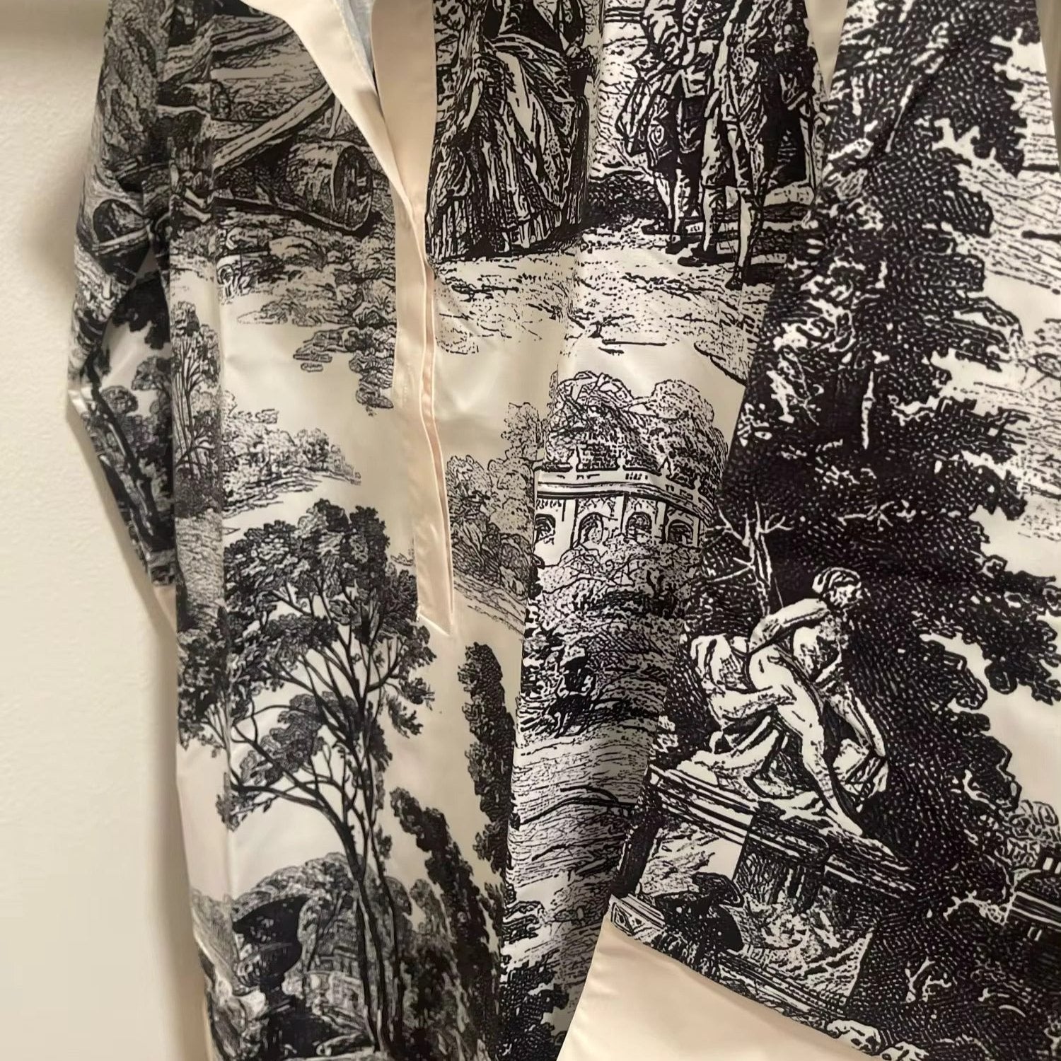 Women's Vintage Toile Print Tunic Mini Dress