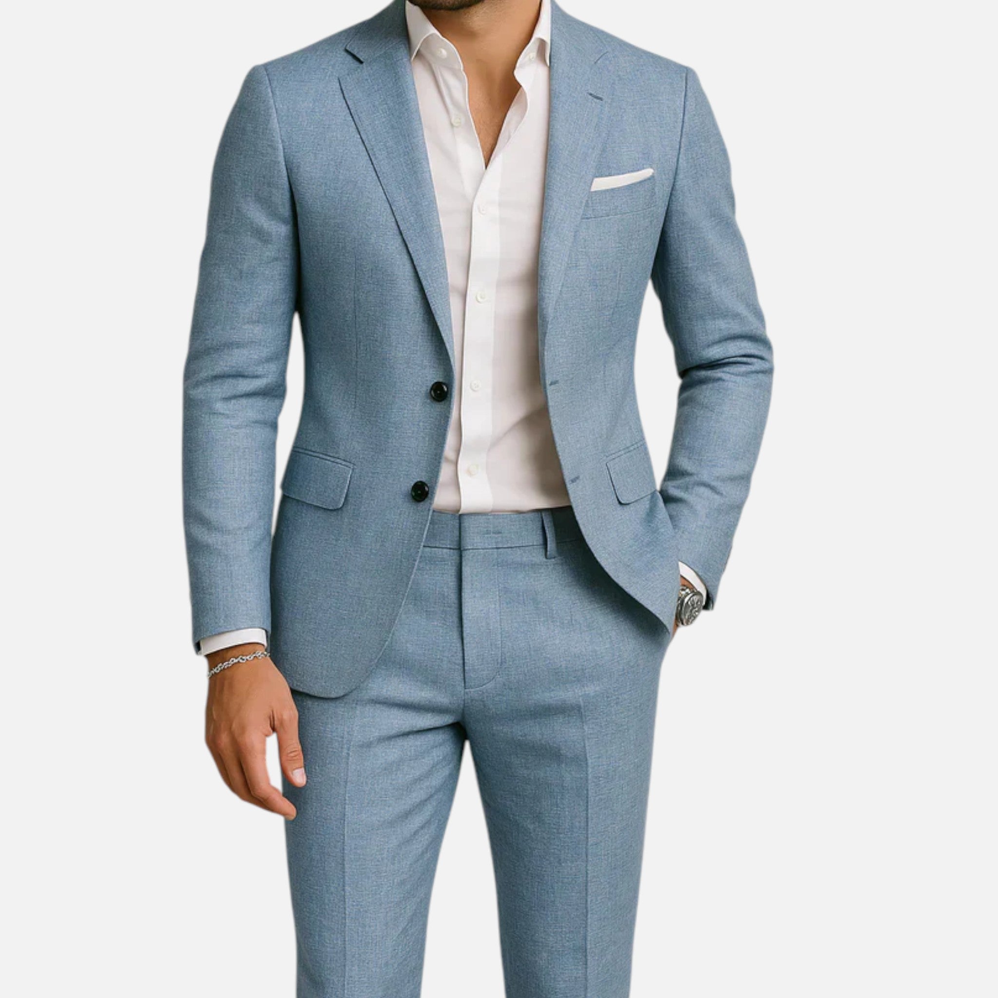 Men's Tailored Linen Two-Piece Suit