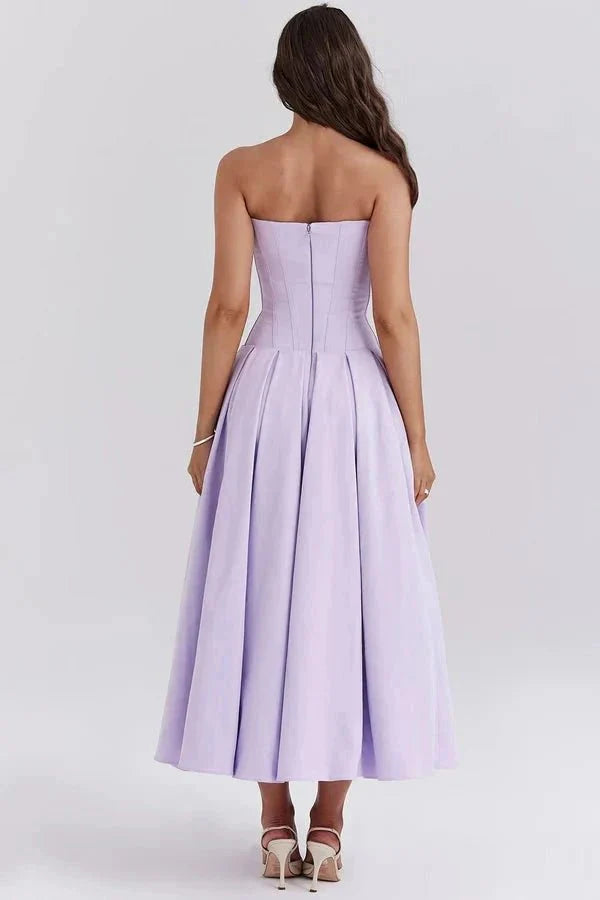 Laarni - Women's Strapless Corset Midi Dress