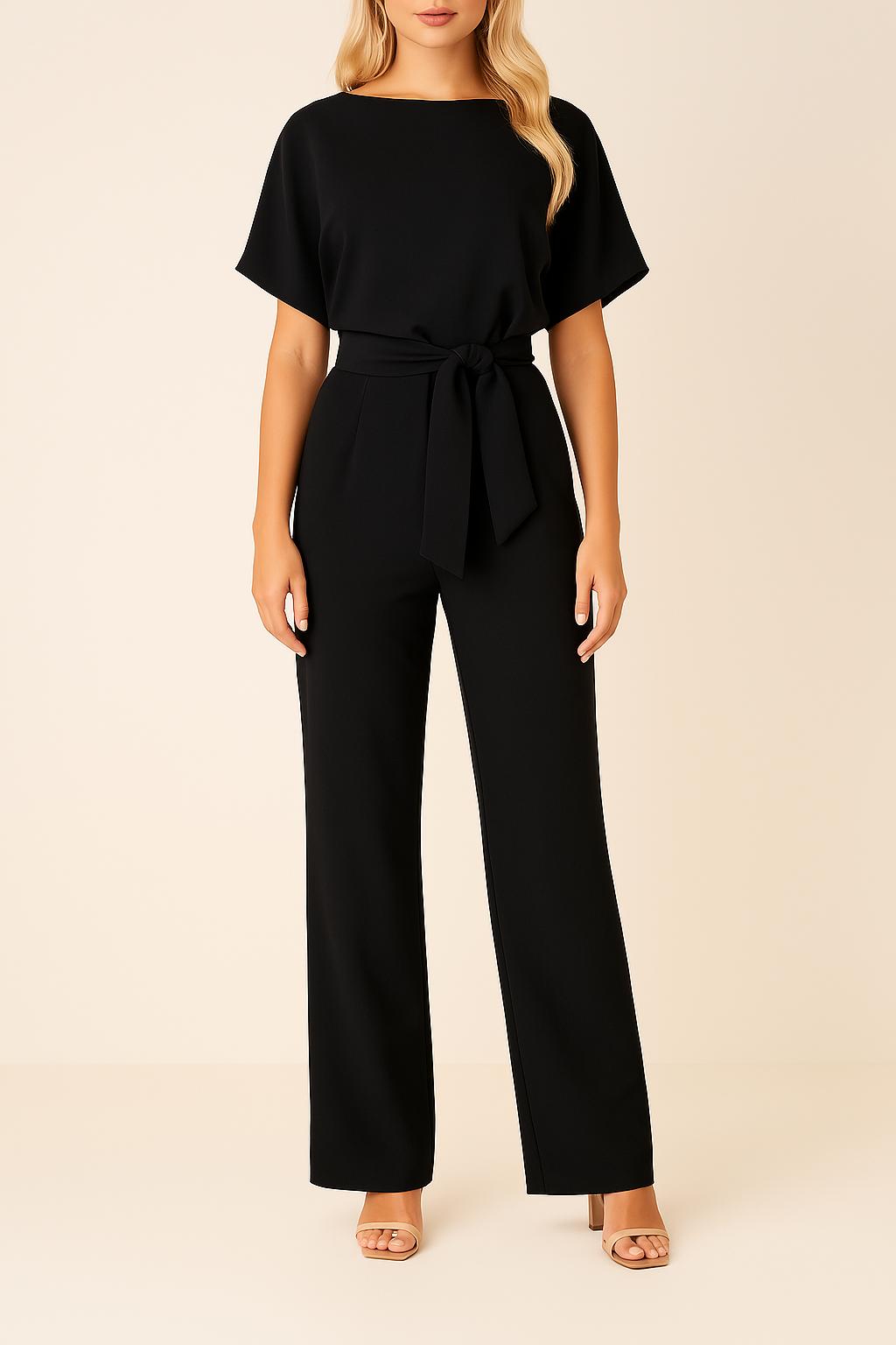 Bea - Women's Wide Leg Jumpsuit with Defined Waist