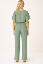 Bea - Women's Wide Leg Jumpsuit with Defined Waist