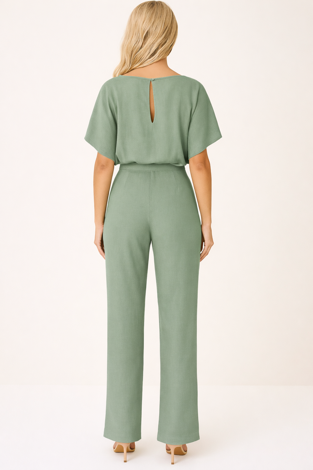 Bea - Women's Wide Leg Jumpsuit with Defined Waist