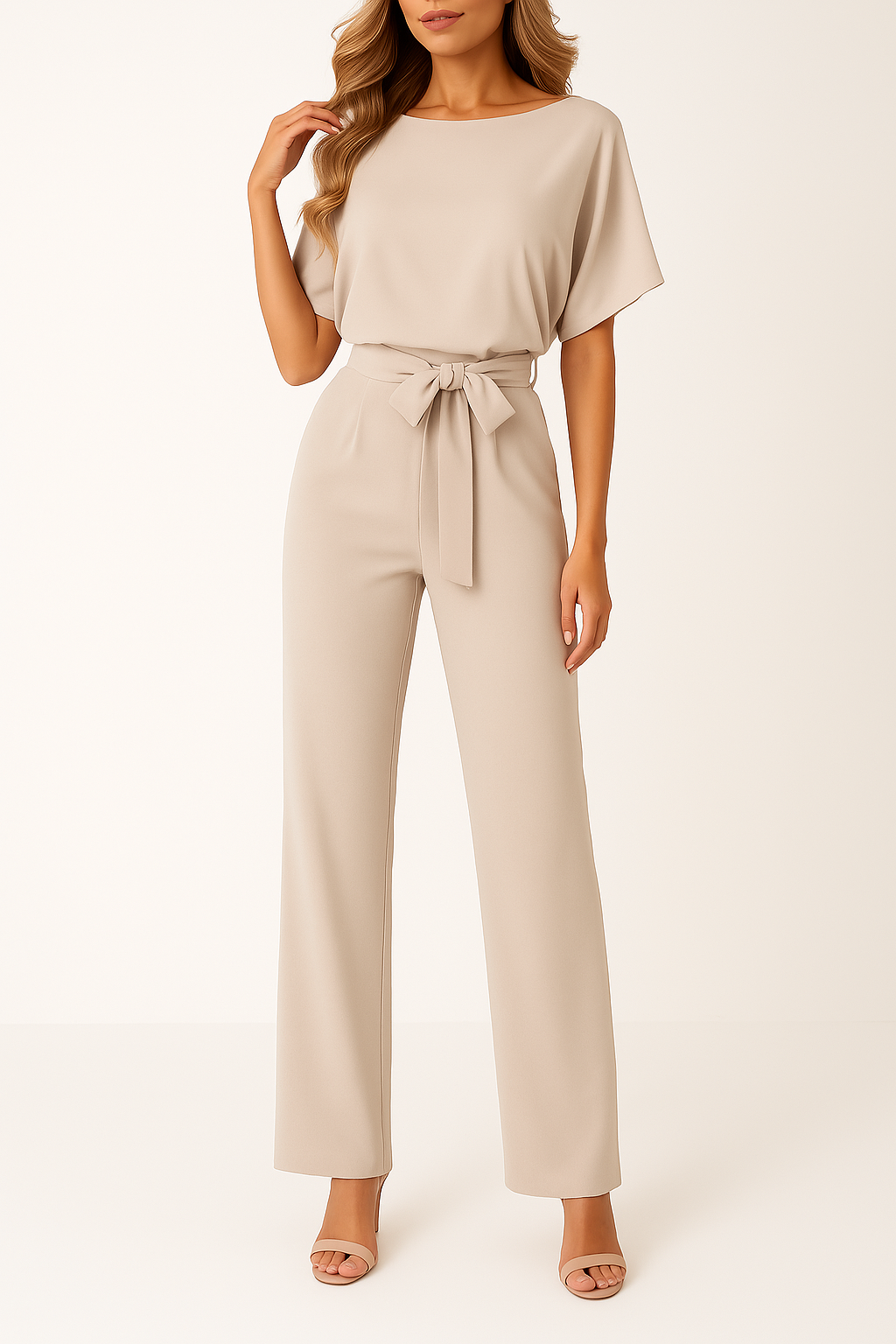 Bea - Women's Wide Leg Jumpsuit with Defined Waist