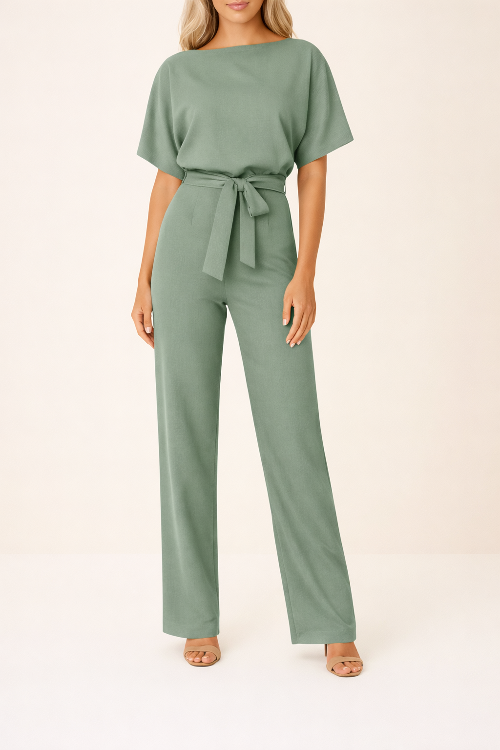 Bea - Women's Wide Leg Jumpsuit with Defined Waist