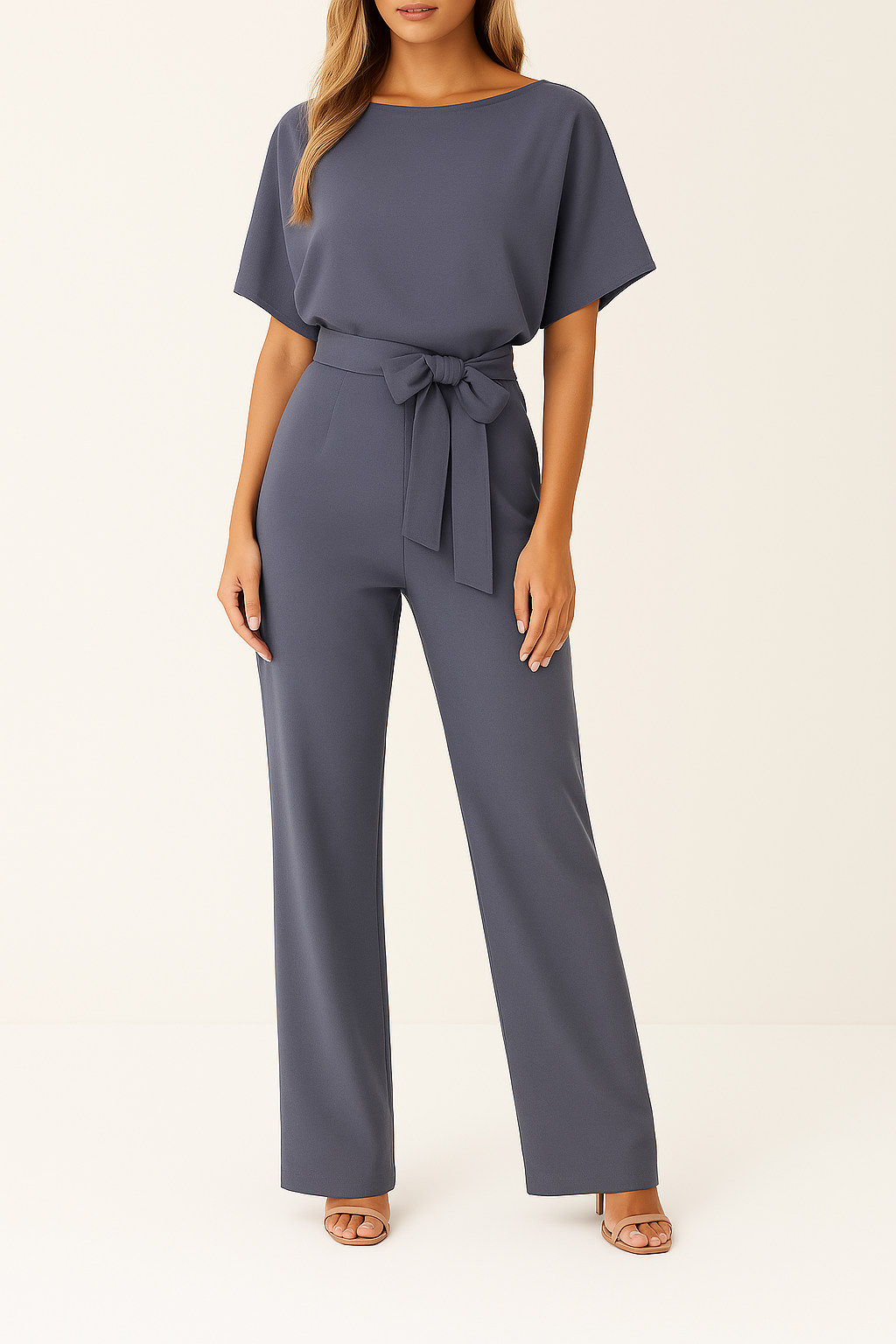 Bea - Women's Wide Leg Jumpsuit with Defined Waist