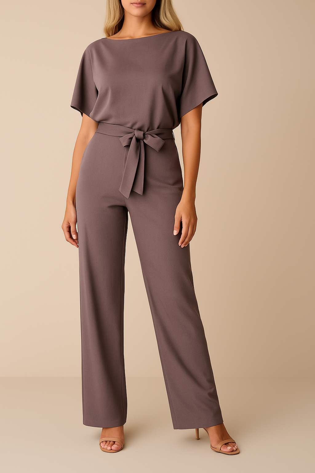 Bea - Women's Wide Leg Jumpsuit with Defined Waist